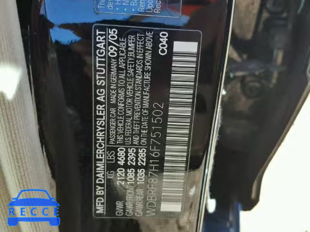 2006 MERCEDES-BENZ C WDBRF87H16F751502 image 9
