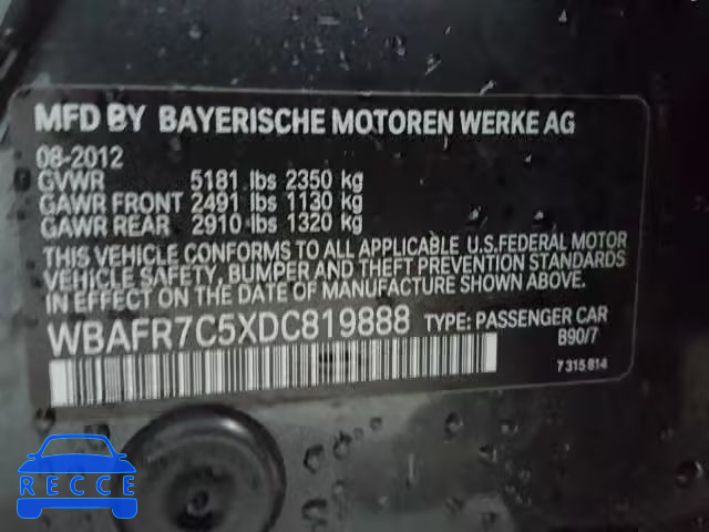 2013 BMW 535 WBAFR7C5XDC819888 image 9