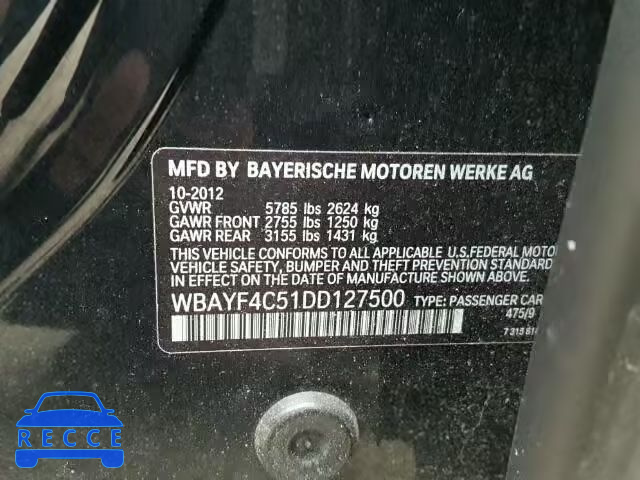 2013 BMW 740 WBAYF4C51DD127500 image 9