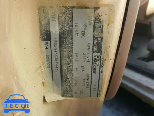 1989 DODGE SPIRIT 1B3BA46K3KF443282 Bild 9