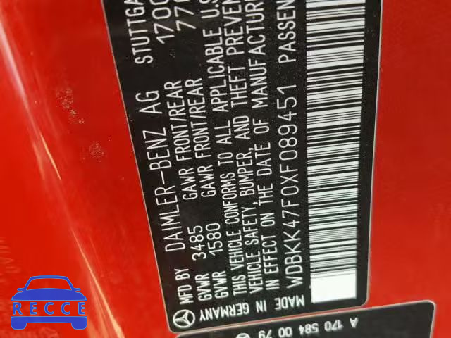 1999 MERCEDES-BENZ SLK WDBKK47F0XF089451 image 9