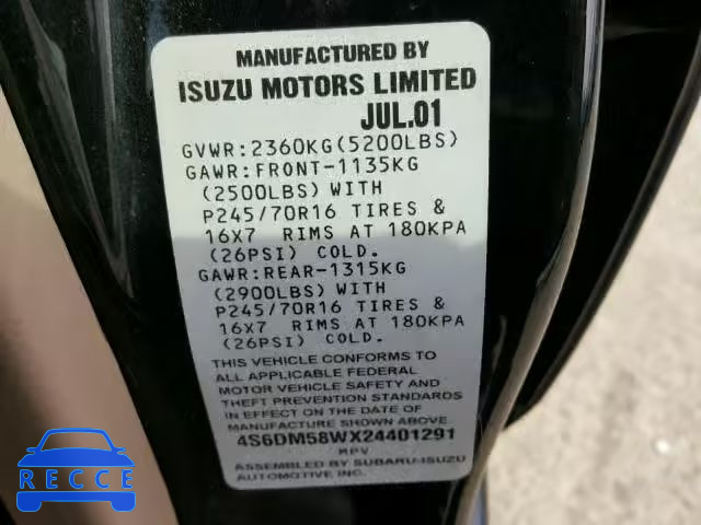 2002 HONDA PASSPORT 4S6DM58WX24401291 image 9
