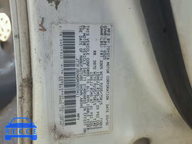 1991 TOYOTA LAND CRUIS JT3FJ80W6M0003411 image 9