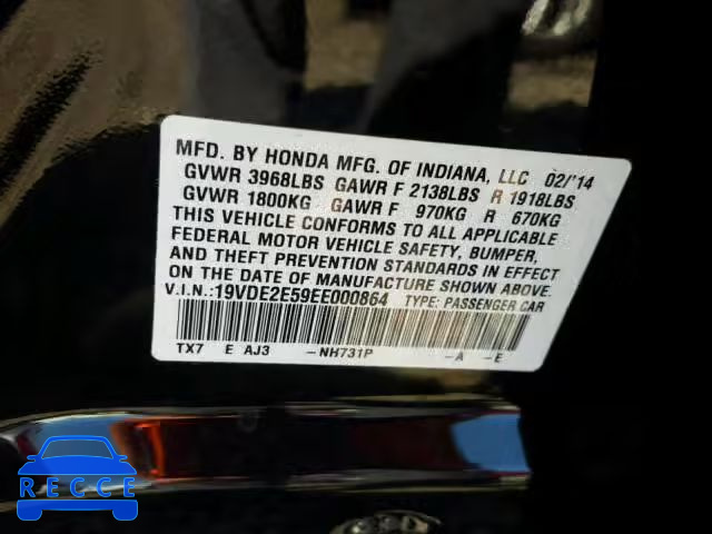 2014 ACURA ILX 19VDE2E59EE000864 image 9