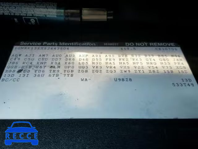 1995 CHEVROLET TAHOE 1GNEK13KXSJ443604 image 9
