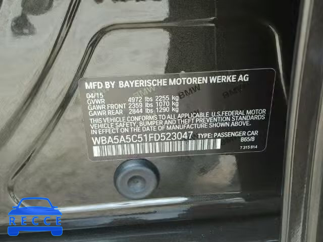 2015 BMW 528 WBA5A5C51FD523047 Bild 9
