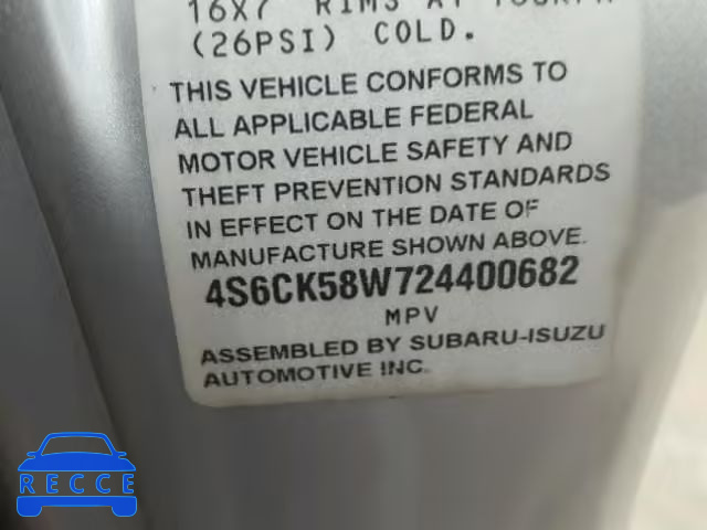 2002 HONDA PASSPORT 4S6CK58W724400682 image 9