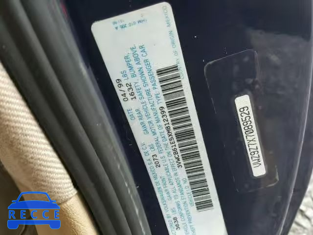 1999 VOLKSWAGEN CABRIO 3VWCB61E5XM812399 Bild 9