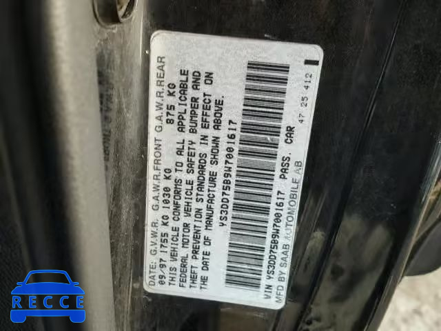 1998 SAAB 900 YS3DD75B9W7001617 image 9