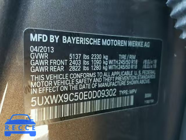 2014 BMW X3 5UXWX9C50E0D09302 Bild 9