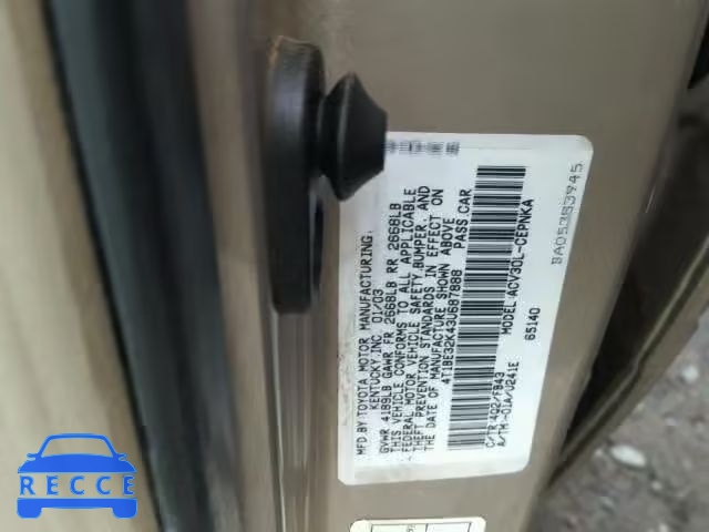 2003 TOYOTA CAMRY LE 4T1BE32K43U687888 image 9