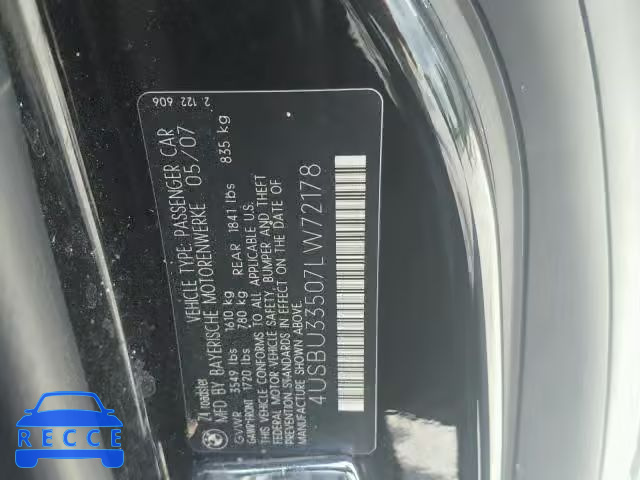 2007 BMW Z4 4USBU33507LW72178 image 9