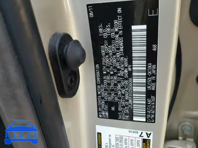 2012 LEXUS GX JTJBM7FX1C5036066 зображення 9