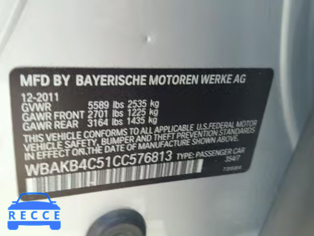 2012 BMW 740 WBAKB4C51CC576813 зображення 9