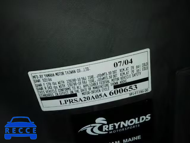 2005 YAMAHA YW50 LPRSA20A05A600653 image 9