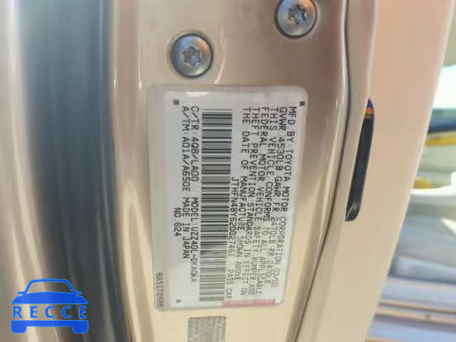 2002 LEXUS SC JTHFN48Y620027461 image 9