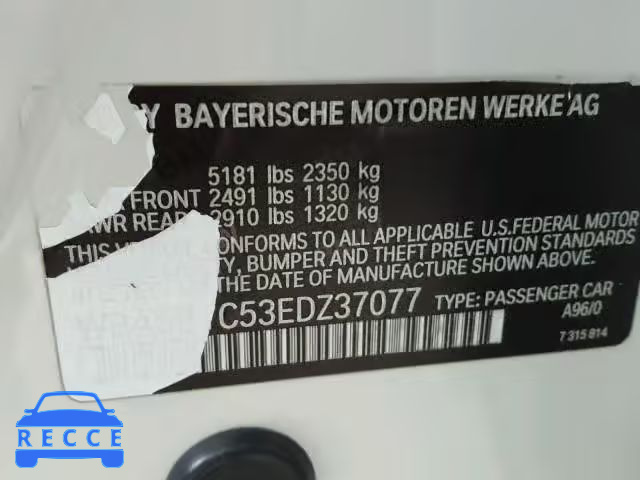 2014 BMW 535 WBA5B1C53EDZ37077 зображення 9