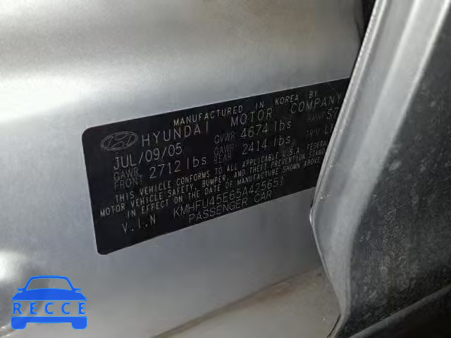 2005 HYUNDAI XG 350 KMHFU45E65A425651 image 9