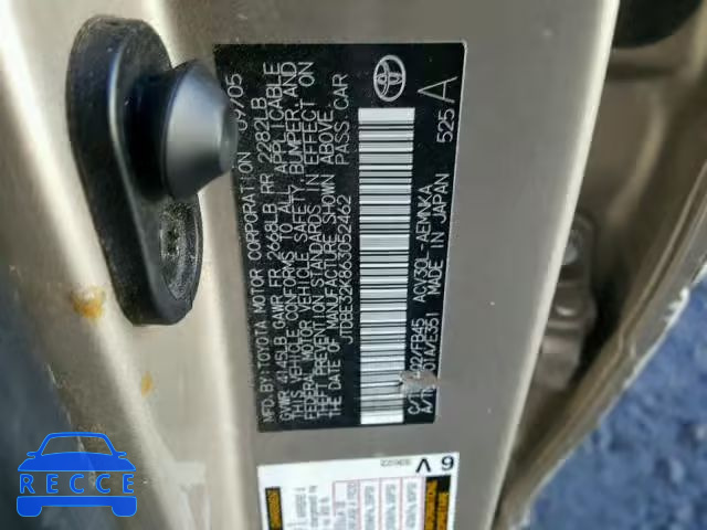 2006 TOYOTA CAMRY LE JTDBE32K863052462 image 9