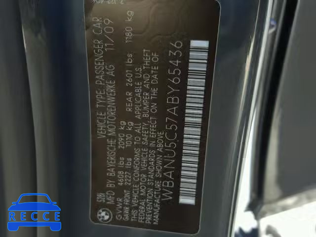 2010 BMW 528 WBANU5C57ABY65436 зображення 9