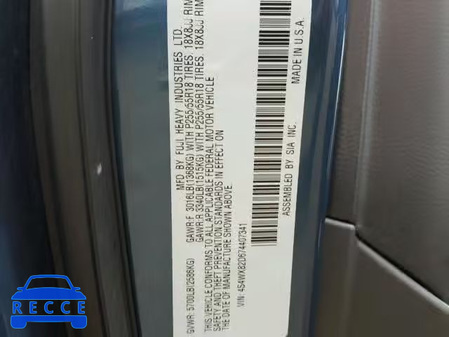 2007 SUBARU B9 TRIBECA 4S4WX82D674407341 image 9