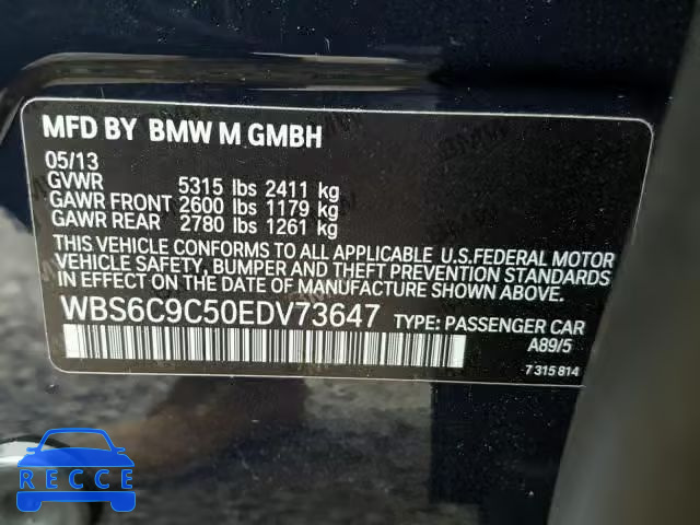 2014 BMW M6 WBS6C9C50EDV73647 image 9