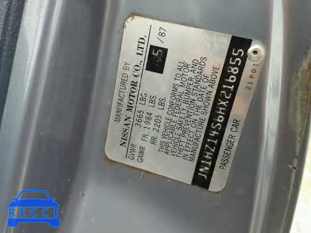 1987 NISSAN 300ZX JN1HZ14S6HX216855 image 9