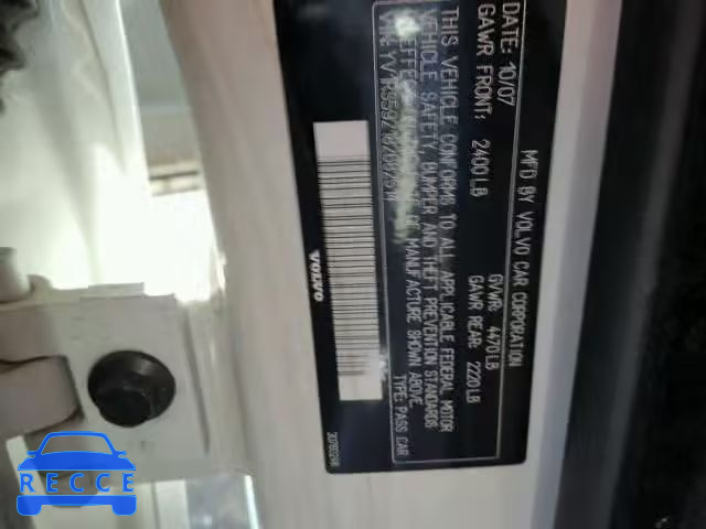 2008 VOLVO S60 YV1RS592182682514 Bild 9