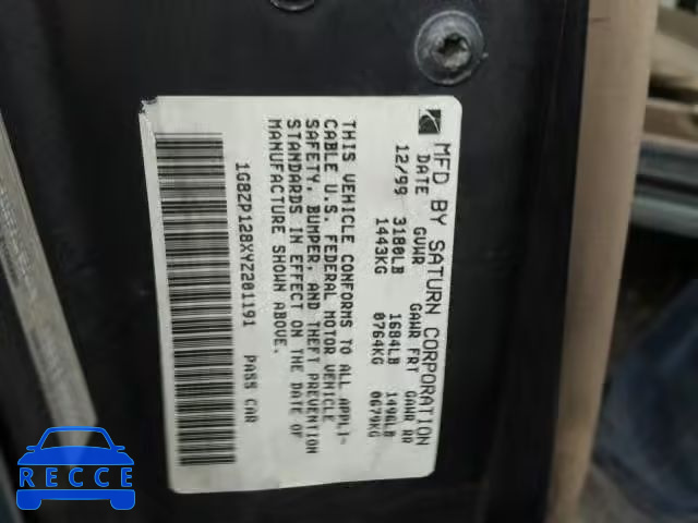 2000 SATURN SC1 1G8ZN128XYZ137191 image 9