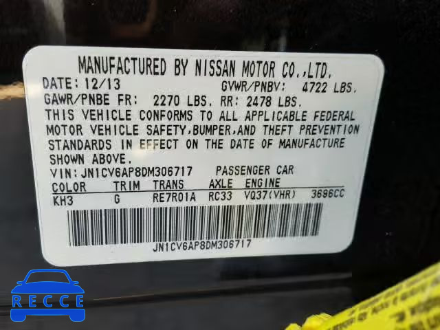 2013 INFINITI G37 BASE JN1CV6AP8DM306717 image 9