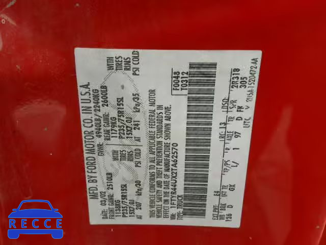 2002 FORD RANGER SUP 1FTYR44UX2TA62570 image 9