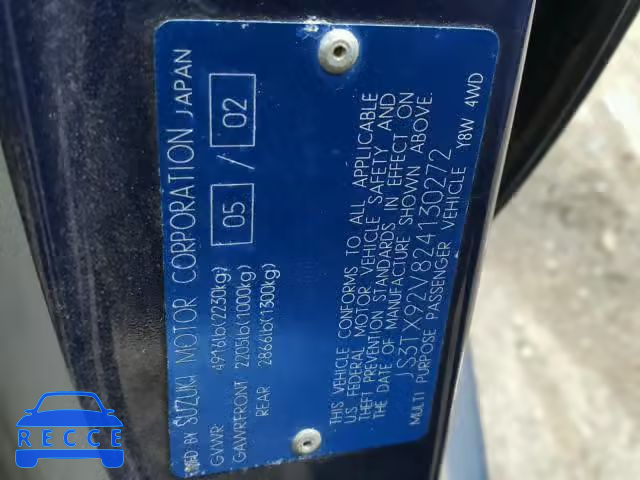 2002 SUZUKI XL7 PLUS JS3TX92V824130272 image 9