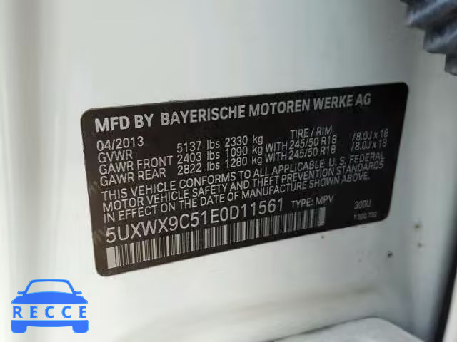 2014 BMW X3 5UXWX9C51E0D11561 image 9