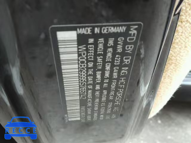 2005 PORSCHE 911 CARRER WP0CB29995S765742 image 9