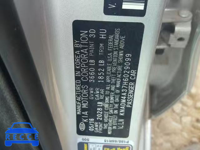 2017 KIA RIO KNADM4A37H6029099 image 9