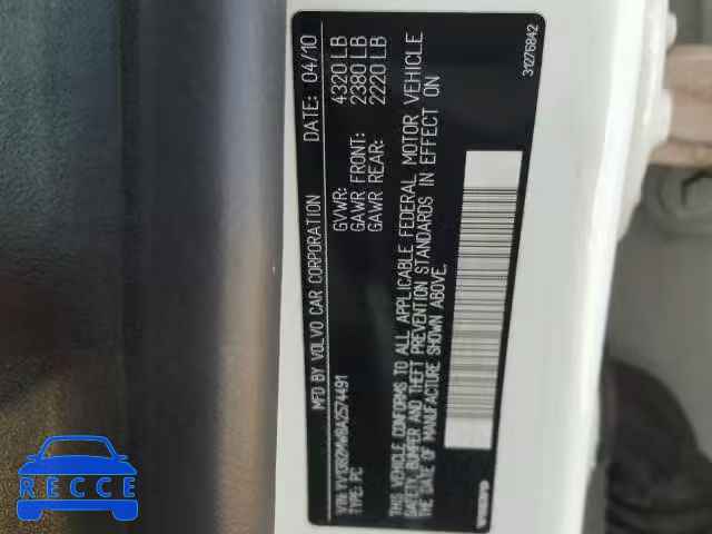 2010 VOLVO V50 YV1382MW8A2574491 image 9