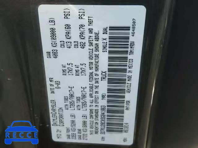 2003 DODGE RAM 2500 S 3D7KU28C03G841863 image 9