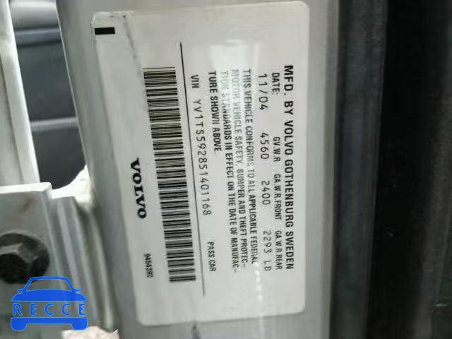 2005 VOLVO S80 YV1TS592851401168 image 9