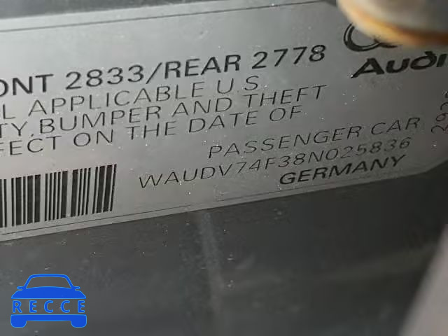 2008 AUDI A6 WAUDV74F38N025836 image 9