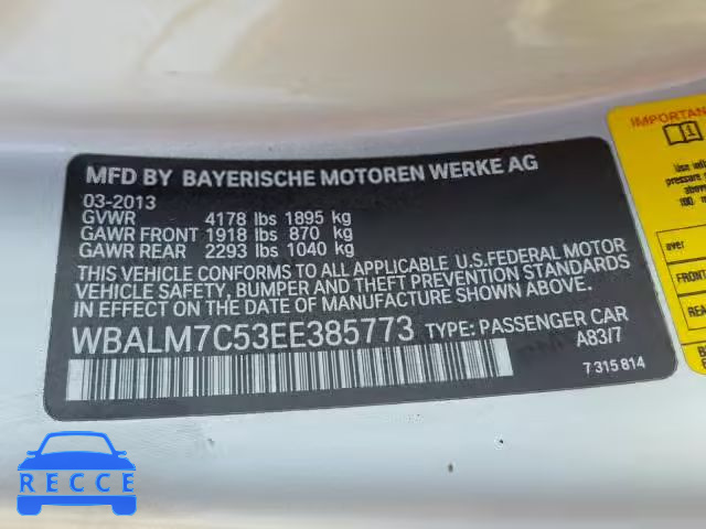 2014 BMW Z4 WBALM7C53EE385773 image 9