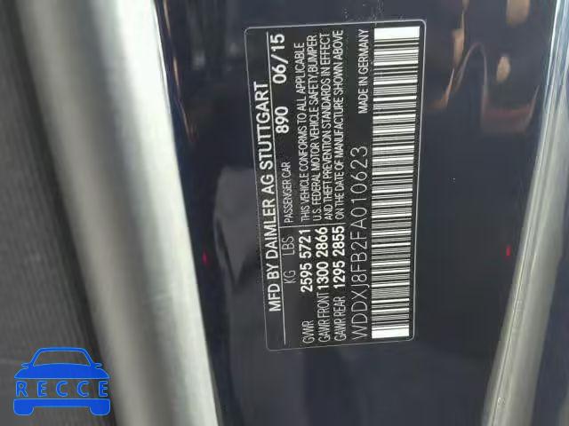 2015 MERCEDES-BENZ S 550 4MAT WDDXJ8FB2FA010623 image 9