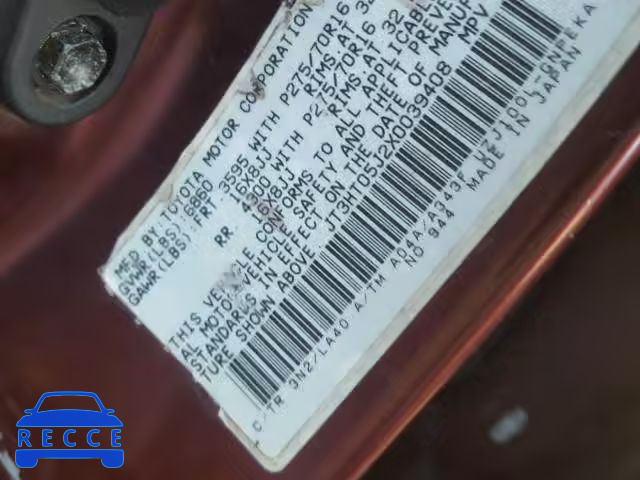 1999 TOYOTA LAND CRUIS JT3HT05J2X0039408 image 9