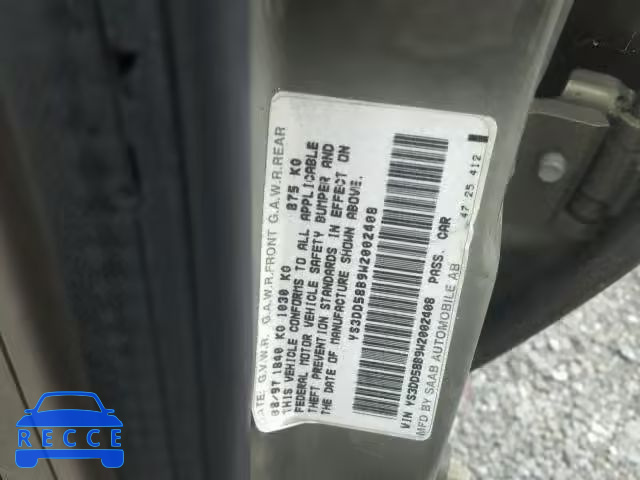 1998 SAAB 900 YS3DD58B9W2002408 image 9