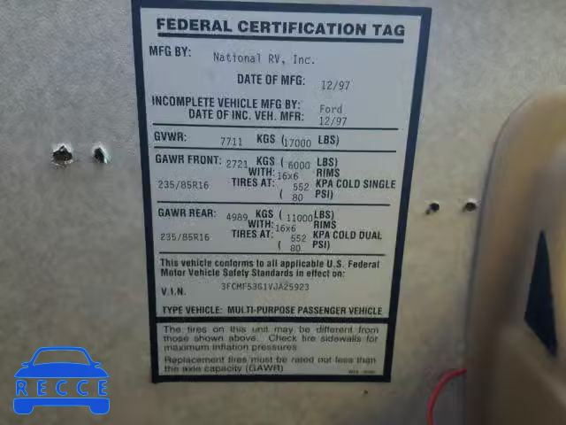 1997 FORD SEABREEZE 3FCMF53G1VJA25923 image 9