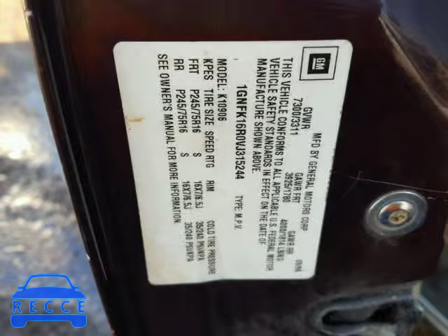 1997 CHEVROLET SUBURBAN 1GNFK16R0VJ315244 image 9