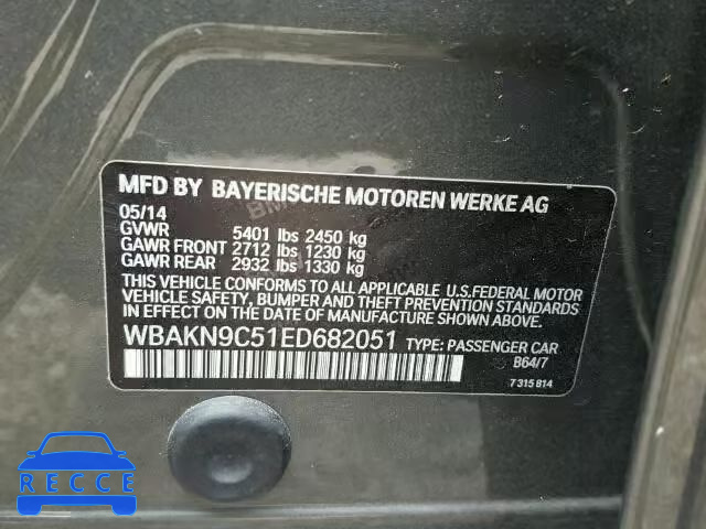 2014 BMW 550 WBAKN9C51ED682051 зображення 9