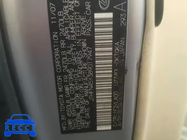 2008 LEXUS SC JTHFN45Y389017947 image 9