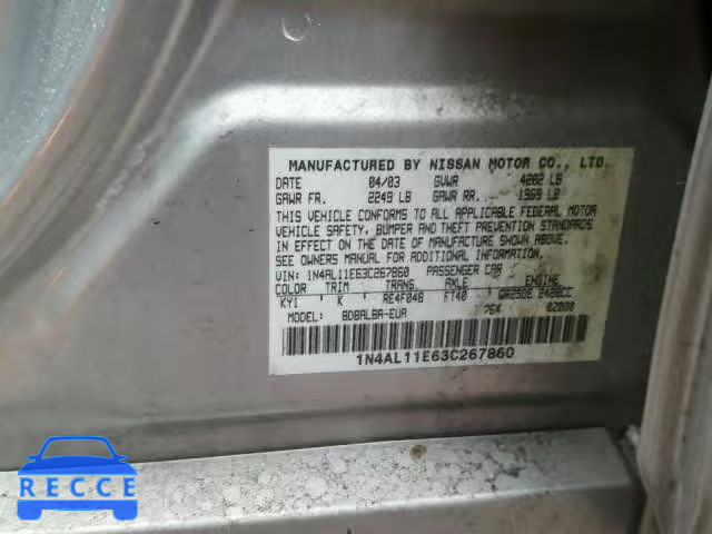 2003 NISSAN ALTIMA BAS 1N4AL11E63C267860 Bild 9