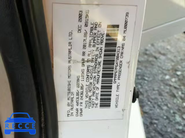 2004 MITSUBISHI DIAMANTE 6MMAP67P64T004313 image 9