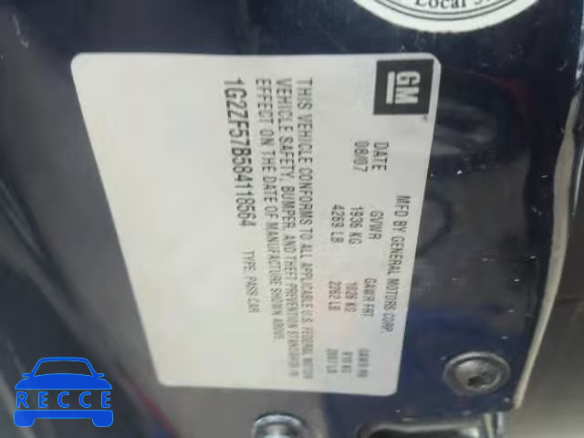 2008 PONTIAC G6 VALUE L 1G2ZF57B584118564 image 9
